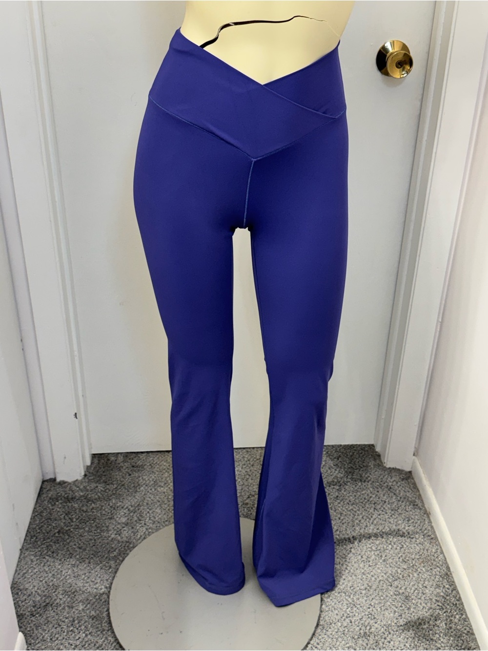 High-Waist Flared Leg Purple Yoga Pants
